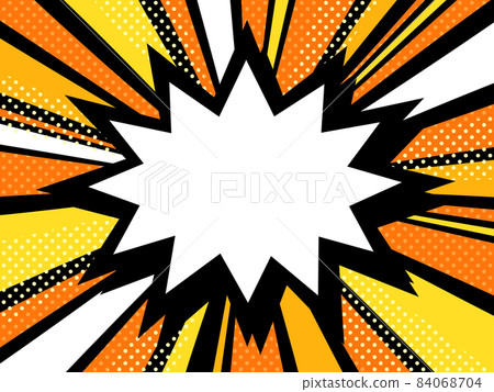 American comic style frame material_concentrated line_jagged_yellow 84068704