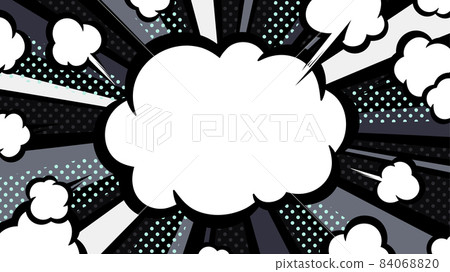 American comic style frame material_concentrated line_smoke_black_16: 9 84068820