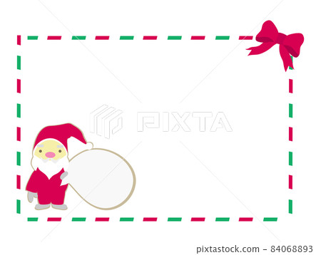 聖誕老人和絲帶的可愛框架 聖誕老人和絲帶的可愛框架 84068893