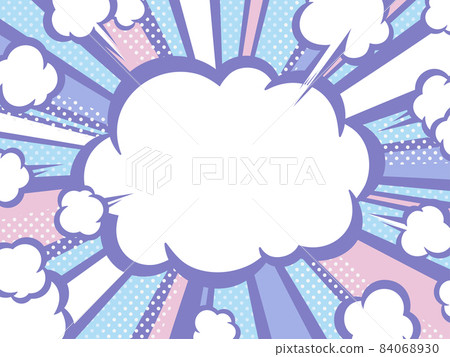American comic style frame material_concentrated line_smoke_purple 84068930