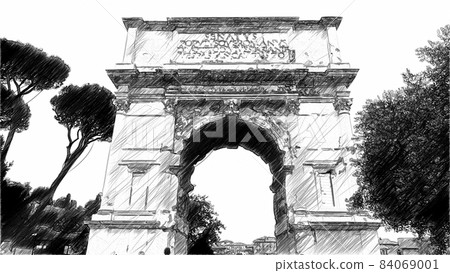 Black and white digital sketch of one of the... - Stock Illustration ...