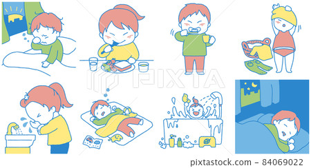 描繪孩子日常生活的插圖集 84069022
