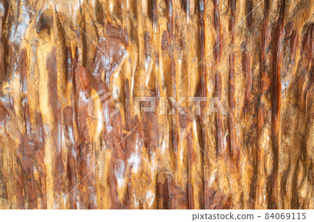 Sculpture of bark of tree. The texture of bark. Seamless tree bark background. Brown texture of the old tree. 84069115