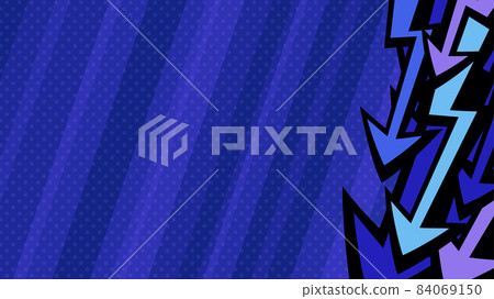 Cool background illustration of arrow_American style_Descent_Blue_16: 9 84069150