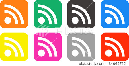 RSS colorful icon set RSS colorful icon set 84069712