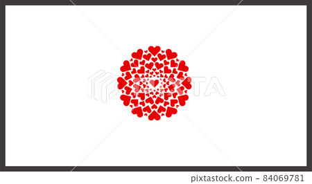 Japanese flag of heart mark Japanese flag of heart mark 84069781