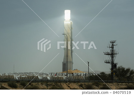 tower solar power plant in Israel in the Negev desert tower solar power plant in Israel in the Negev desert 84070519
