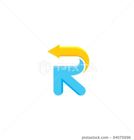 R letter arrow 3D icon vector design template-插圖素材 [84070896] - PIXTA圖庫
