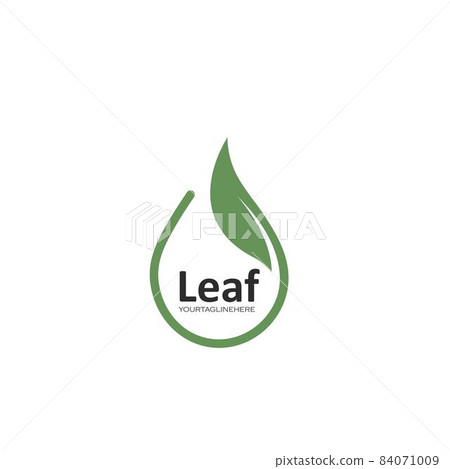 leaf icon vector drop concept design template - Stock Illustration ...