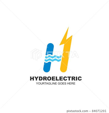 H letter hydroelectric power icon vector concept  for hydropower station company 84071201