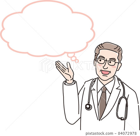 老年男性醫生_與講話泡泡 84072978