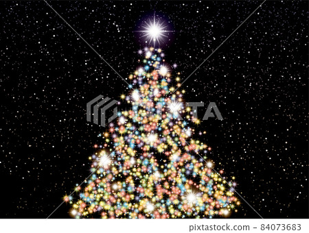 在夜空中發光的聖誕樹的圖像 在夜空中發光的聖誕樹的圖像 84073683
