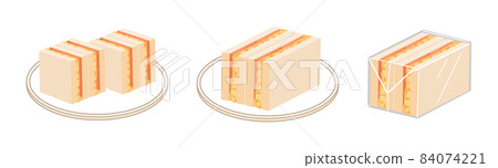 Ham egg sandwich set square 84074221