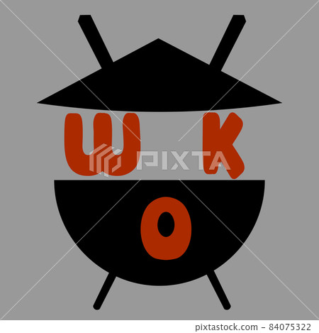 minimal lettering logo asian food wok with chopsticks and hat minimal lettering logo asian food wok with chopsticks and hat 84075322