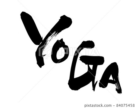 Handwritten [YOGA] yoga illustration characters written in ink 84075458