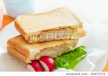 Chicken meatball teriyaki hot sandwich 84075575