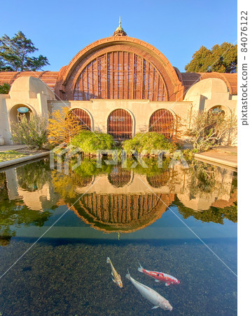 Balboa park, botanical building and pond in San Diego, California USA 84076122