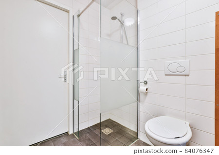 Elegant stylish bathroom interior in wonderful house Elegant stylish bathroom interior in wonderful house 84076347