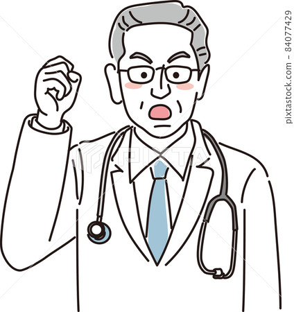 Elderly male doctor_simple color_upper body_angry Elderly male doctor_simple color_upper body_angry 84077429