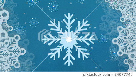 Image of falling snowflakes on blue background - Stock Illustration ...