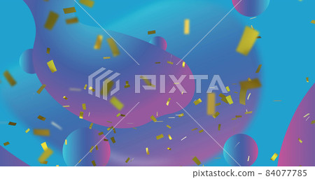 Image of confetti falling over gradient blue and pink background Image of confetti falling over gradient blue and pink background 84077785