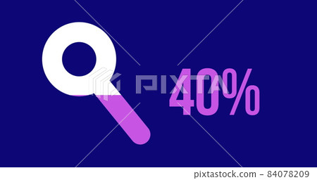 Search progress with magnifying glass icon and rising percentage in pink on blue background 4k Search progress with magnifying glass icon and rising percentage in pink on blue background 4k 84078209