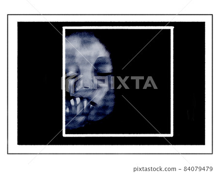 3D echo photo style illustration of late pregnancy (fetal sucking finger) 3D echo photo style illustration of late pregnancy (fetal sucking finger) 84079479