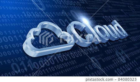 Cloud computing concept image, binary data and... - Stock Illustration ...