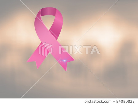 Digitally generated image of pink ribbon icon against blur gradient background Digitally generated image of pink ribbon icon against blur gradient background 84080822