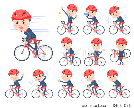 一組穿運動服騎公路車的中年男子 84081056