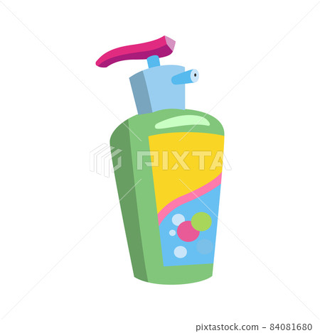 Vector cream soap bottle dispenser flat vector illustration isolate on a white background Vector cream soap bottle dispenser flat vector illustration isolate on a white background 84081680