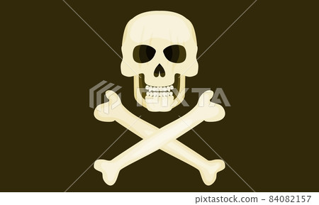 skull and bones pirate badge. flat style vector skull and bones pirate badge. flat style vector 84082157