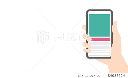 疫苗接種證書應用程序和智能手機材料：在智能手機上使用該應用程序的人的手和疫苗接種證書的屏幕 84082624