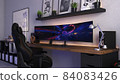 Games room with a cyber gamer computer. 3d rendering image of neon lighting 84083426