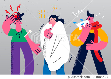 Unhealthy people suffer from covid-19 symptoms  84083427