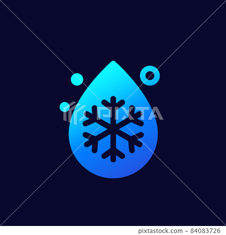 coolant drop icon with a snowflake 84083726