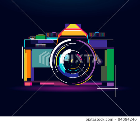 Retro photo camera, abstract, colorful drawing, digital graphics Retro photo camera, abstract, colorful drawing, digital graphics 84084240