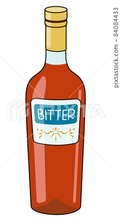 Traditional Italian red bitter liquor in bottle. Doodle cartoon hipster style vector illustration isolated on white background. Good for party card, posters, bar menu or alcohol cook book recipe. Traditional Italian red bitter liquor in bottle. Doodle cartoon hipster style vector illustration isolated on white background. Good for party card, posters, bar menu or alcohol cook book recipe. 84084433