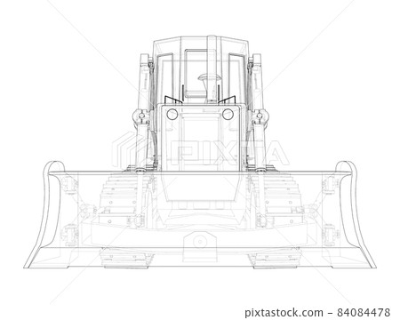 Earth mover, bulldozer. Vector rendering of 3d 84084478