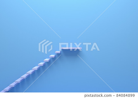 3D render illustration. Simple stair and wall. 84084899