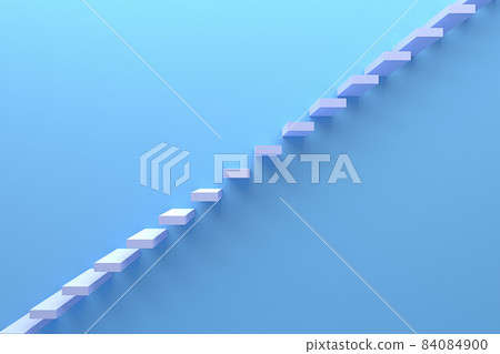 3D render illustration. Simple stair and wall. 3D render illustration. Simple stair and wall. 84084900