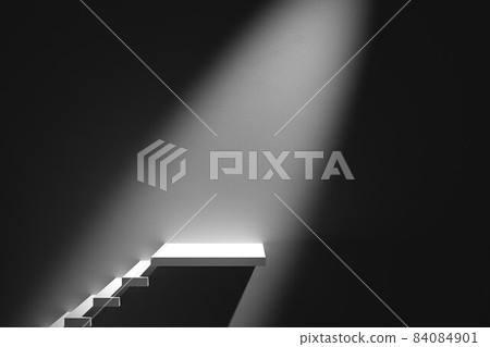 3D render illustration. Simple stair and wall. 84084901