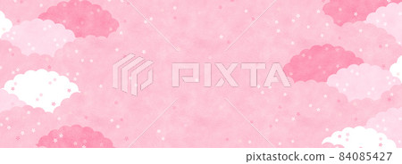 櫻花盛開橫幅模板背景/紋理處理 84085427