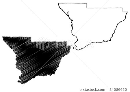 Muscogee County, Georgia (U.S. county, United States of America,USA, U.S., US) map vector illustration, scribble sketch Muscogee map 84086630
