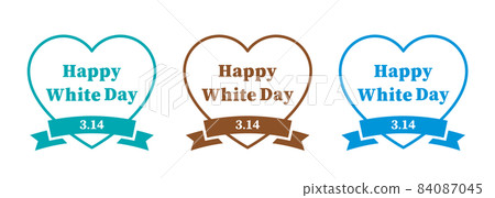 心框架插圖設置與絲帶白色情人節父親節禮物 84087045