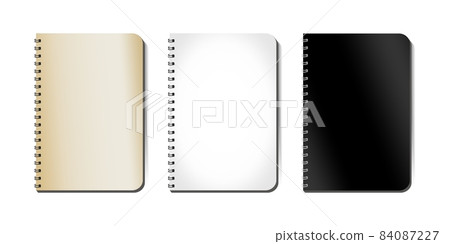 The mockup of a notebook on a spring is an isolated illustration On A White Background. The Template Layout Is Ready For Your Design. Vector EPS 10 84087227