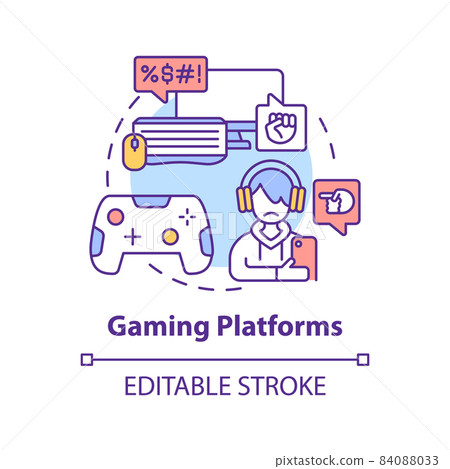 Cross platform play online gaming concept icon Vector Image