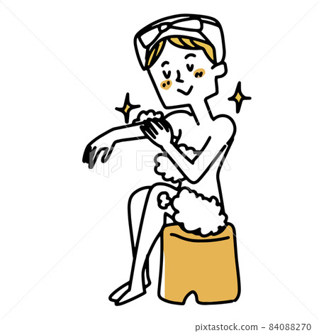 A woman who cleans her body - Stock Illustration [84088270] - PIXTA