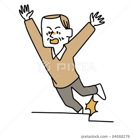 An elderly man who stumbled on a step 84088276