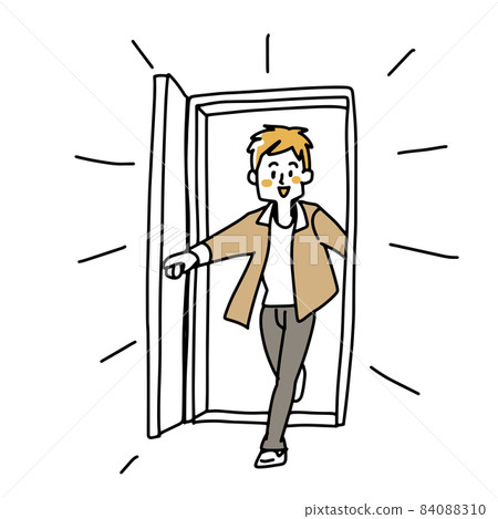 A man who opens the door vigorously and comes in A man who opens the door vigorously and comes in 84088310